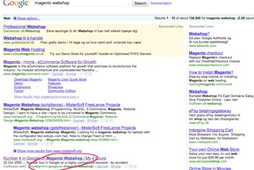 Magento webshop no 3 in Google